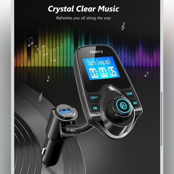 Nulaxy Car Bluetooth FM Transmitter 1.44” Display Flexible Gooseneck Handsfree - Picture 6 of 9